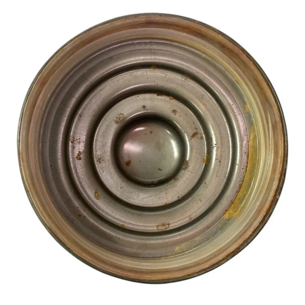 Ribbed Clear Glass Kitchen Canister Jar Bronze Tone Metal Lid 8” Pantry Storage
